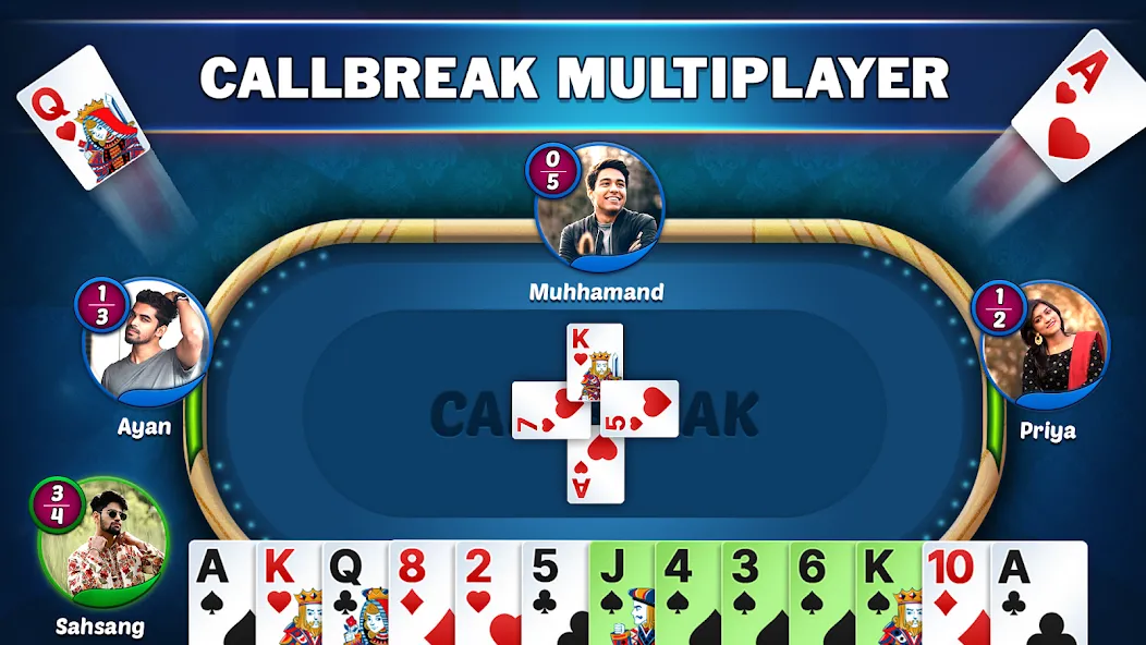 Callbreak Star - Card Game (Коллбрик Стар) МОД/Взлом [Много денег, Монет и Все открыто] Screenshot 1