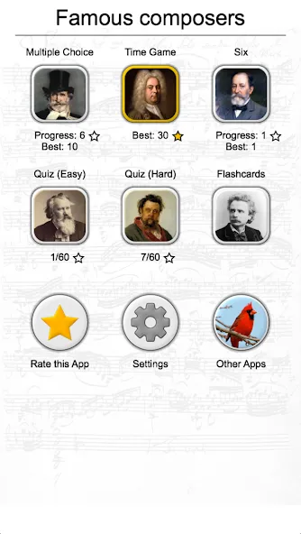 Famous Composers Portrait Quiz МОД/Взлом [Деньги, Монеты и Меню MOD] Screenshot 3