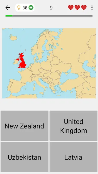 Maps of All Countries Geo-Quiz — скриншот 1 Maps of All Countries Geo-Quiz — скриншот 1