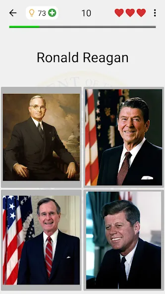 US Presidents and History Quiz МОД/Взлом [Все открыто, Дополнительные деньги и Меню MOD] Screenshot 2
