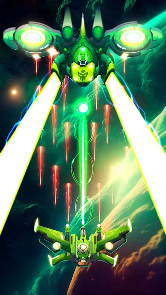 Galaxy Attack - Space Shooter (Гэлэкси Атак) МОД/Взлом [Бесконечные деньги, Монеты и Мега MOD] Screenshot 2