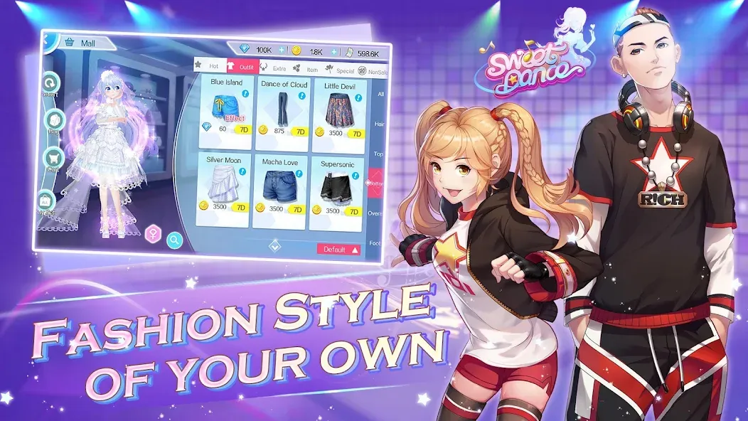 Sweet Dance (уит Данс) МОД/Взлом [Все открыто, Дополнительные деньги и Меню MOD] Screenshot 1
