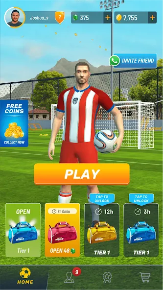 Football World - Real People (Футбол Ворлд) МОД/Взлом [Деньги, Монеты и Меню MOD] Screenshot 1