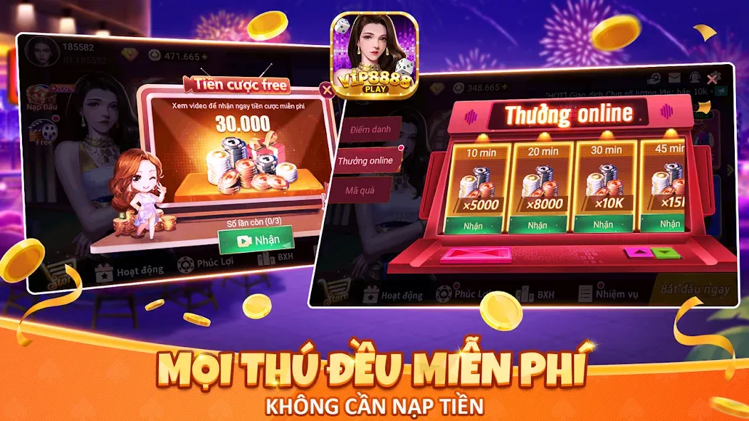 VIP8888 Play - Sòng Bạc ONLINE (ВИП8888 Плей) МОД/Взлом [Меню, Бесконечные монеты и Открытые уровни] Screenshot 2
