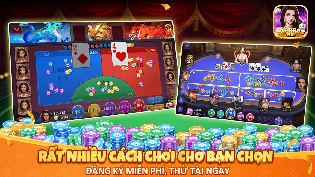 VIP8888 Play - Sòng Bạc ONLINE (ВИП8888 Плей) МОД/Взлом [Меню, Бесконечные монеты и Открытые уровни] Screenshot 4
