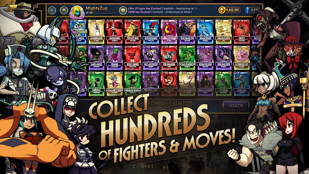 Skullgirls: Fighting RPG (Скулгрлз) МОД/Взлом [Меню, Бесконечные монеты и Открытые уровни] Screenshot 3