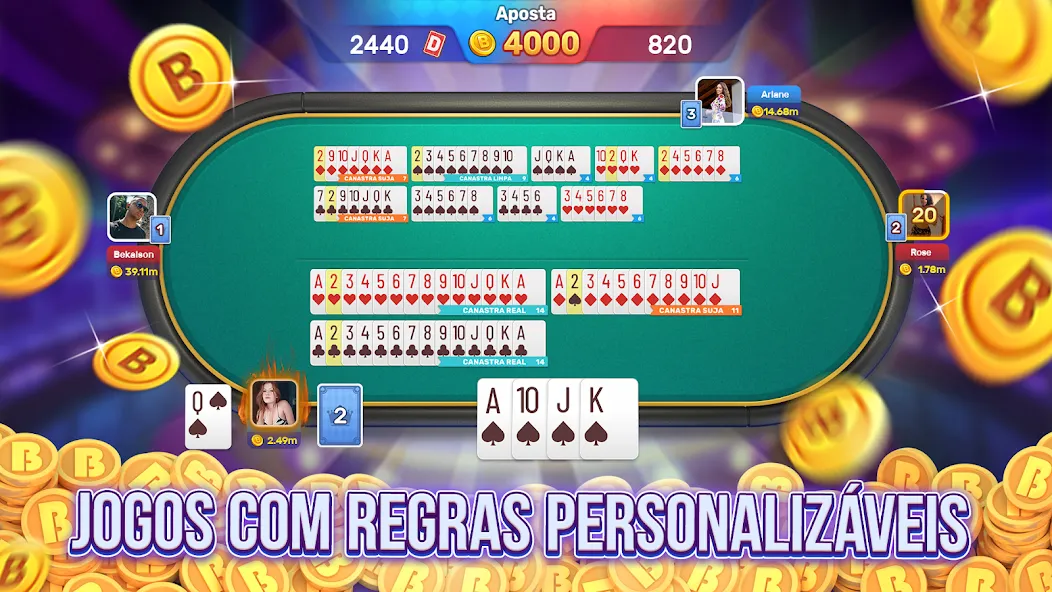 Bacana Games: Buraco & Slots (Бакана Геймс) МОД/Взлом [Меню, Бесконечные монеты и Открытые уровни] Screenshot 2