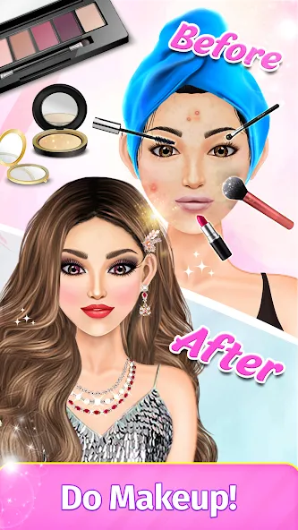 Dress Up Fashion: Makeup Games МОД/Взлом [Все открыто, Дополнительные деньги и Меню MOD] Screenshot 3
