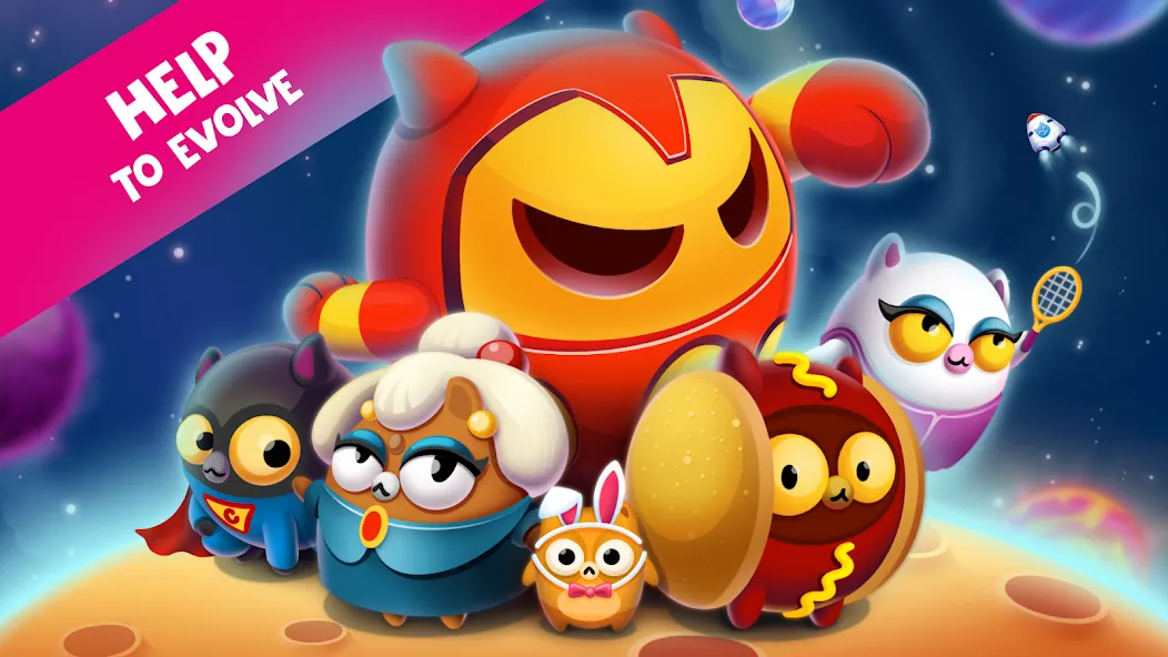 Space Cat Evolution: Kitty col МОД/Взлом [Много монет, Открытые уровни и Мега MOD] Screenshot 2