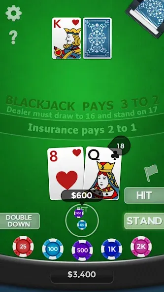 Blackjack 21 МОД/Взлом [Все открыто, Дополнительные деньги и Меню MOD] Screenshot 2