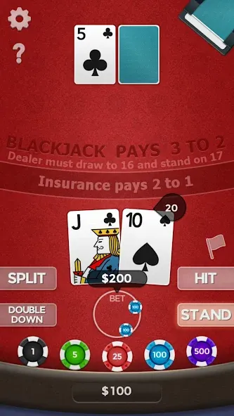 Blackjack 21 МОД/Взлом [Все открыто, Дополнительные деньги и Меню MOD] Screenshot 3