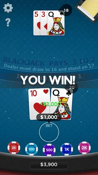 Blackjack 21 МОД/Взлом [Все открыто, Дополнительные деньги и Меню MOD] Screenshot 4