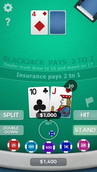 Blackjack 21 МОД/Взлом [Все открыто, Дополнительные деньги и Меню MOD] Screenshot 5