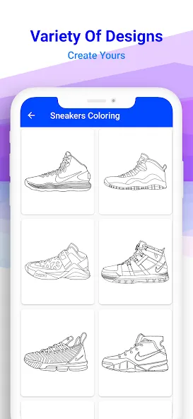 Basketball Shoes Coloring Book (Раскраска кроссовок для баскетбола) МОД/Взлом [Деньги, Монеты и Меню MOD] Screenshot 3