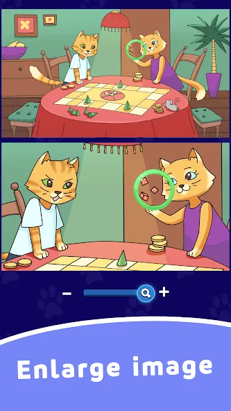 Find Differences: Cute Cats МОД/Взлом [Меню, Бесконечные монеты и Открытые уровни] Screenshot 4