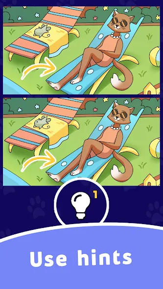 Find Differences: Cute Cats МОД/Взлом [Меню, Бесконечные монеты и Открытые уровни] Screenshot 5