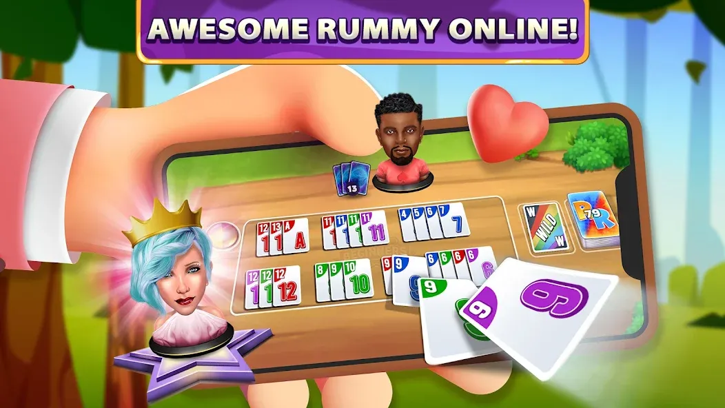 Rummy Rush - Classic Card Game (Рамми Раш) МОД/Взлом [Деньги, Монеты и Меню MOD] Screenshot 1
