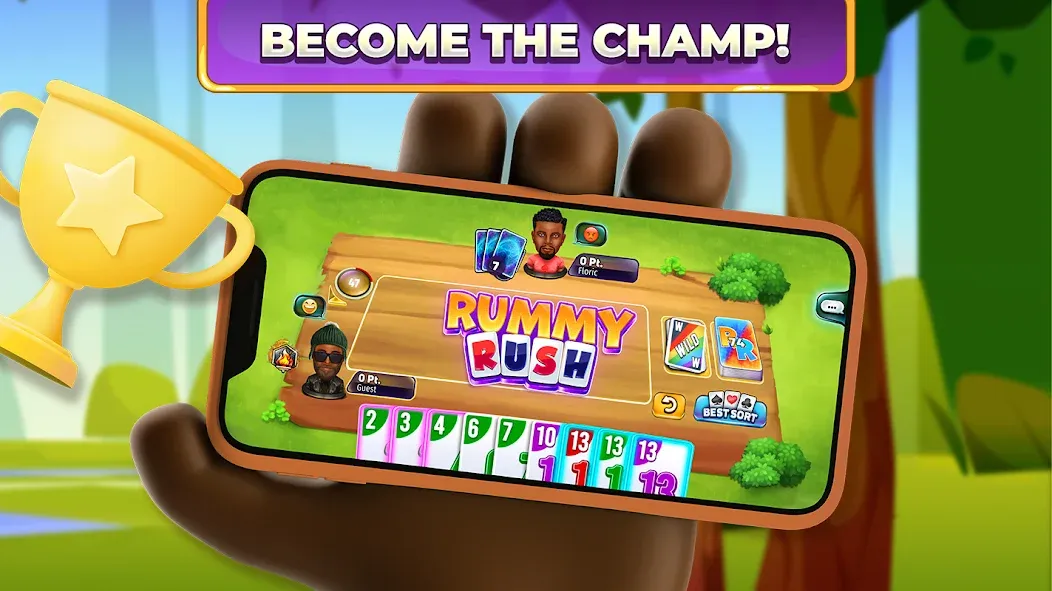 Rummy Rush - Classic Card Game (Рамми Раш) МОД/Взлом [Деньги, Монеты и Меню MOD] Screenshot 5