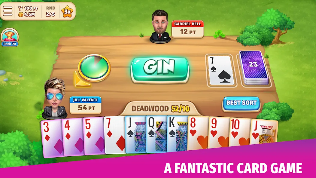 Gin Rummy Stars - Card Game (Джин Рамми Старс) МОД/Взлом [Много монет, Открытые уровни и Мега MOD] Screenshot 1