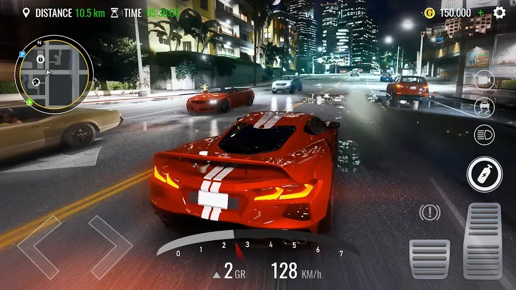 Traffic Driving Car Simulator (Трафик вождения автомобиля симулятор) МОД/Взлом [Бесконечные деньги, Монеты и Мега MOD] Screenshot 1