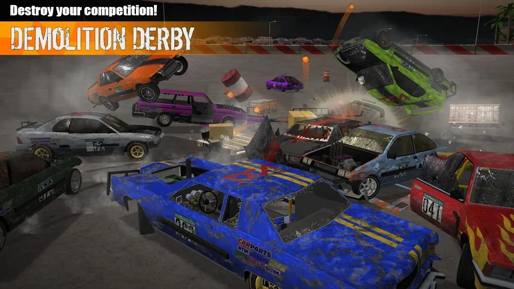 Demolition Derby 3 (Демолиция Дерби 3) МОД/Взлом [Меню, Бесконечные монеты и Открытые уровни] Screenshot 2