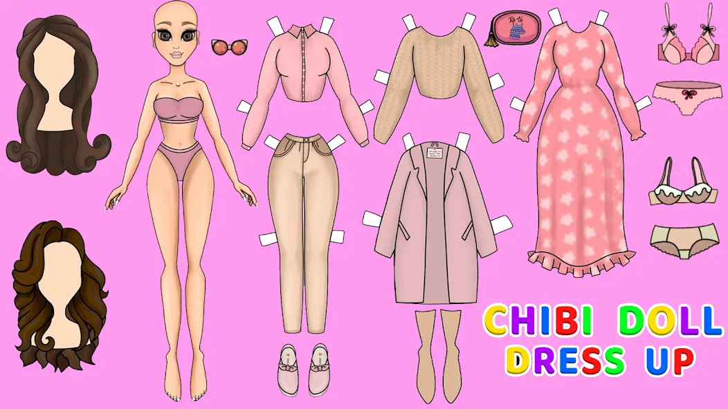 Doll Dress Up Makeup Girl Game (Чиби кукла одевает девушку игры) МОД/Взлом [Много монет, Открытые уровни и Мега MOD] Screenshot 4