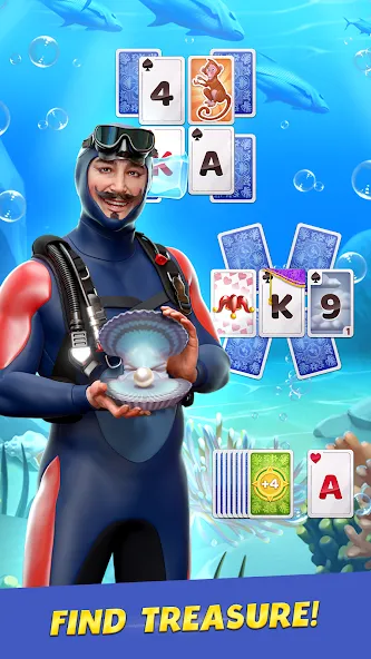 Solitaire Cruise: Card Games (Солитер Круиз) МОД/Взлом [Меню, Бесконечные монеты и Открытые уровни] Screenshot 1