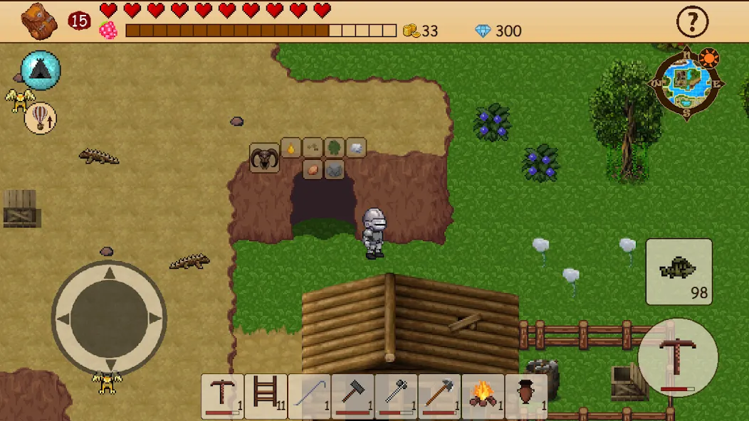 Survival RPG: Open World Pixel (Сурвайвл РПГ) МОД/Взлом [Деньги, Монеты и Меню MOD] Screenshot 1