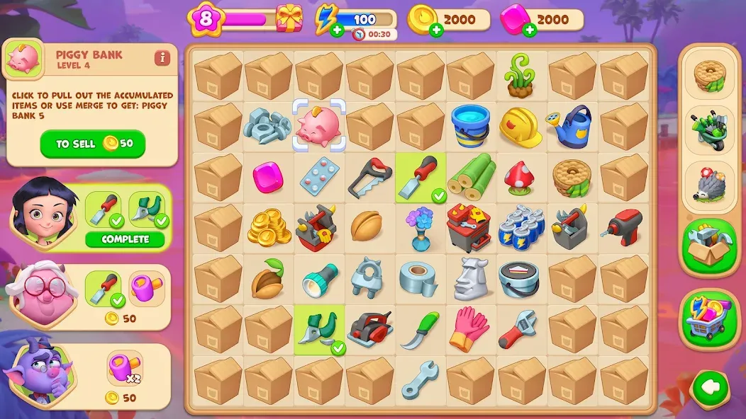 Lucy’s Ville: Fabulous Merge МОД/Взлом [Много монет, Открытые уровни и Мега MOD] Screenshot 1