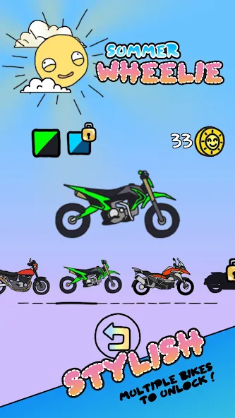 Summer Wheelie (Саммер Уили) МОД/Взлом [Деньги, Монеты и Меню MOD] Screenshot 2