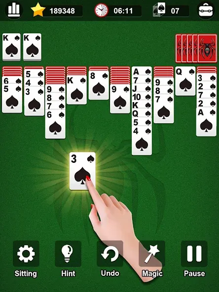 Spider Solitaire МОД/Взлом [Много денег, Монет и Все открыто] Screenshot 5