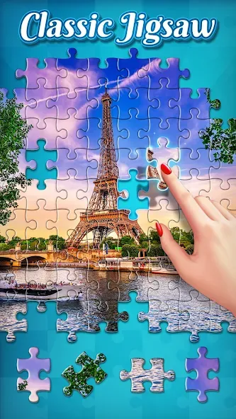 Jigsaw Puzzles МОД/Взлом [Меню, Бесконечные монеты и Открытые уровни] Screenshot 1