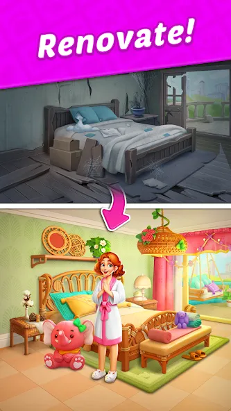 Design Blast - Match & Home МОД/Взлом [Много монет, Открытые уровни и Мега MOD] Screenshot 1