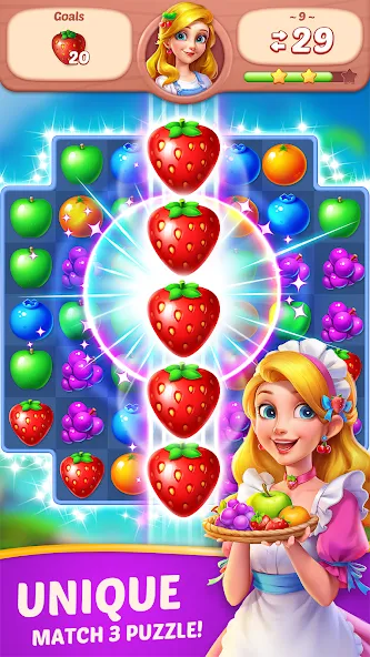 Fruit Diary - Match 3 Games МОД/Взлом [Много денег, Монет и Все открыто] Screenshot 1