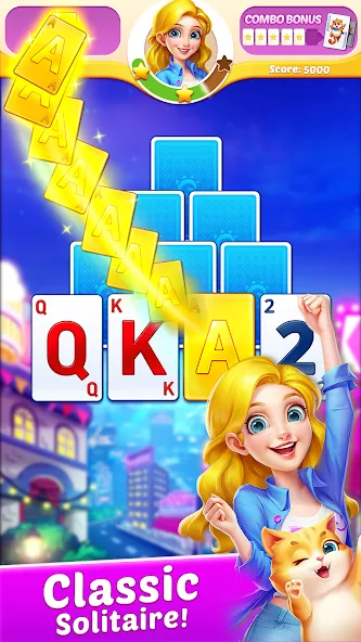 Solitaire Tripeaks Diary МОД/Взлом [Много монет, Открытые уровни и Мега MOD] Screenshot 4