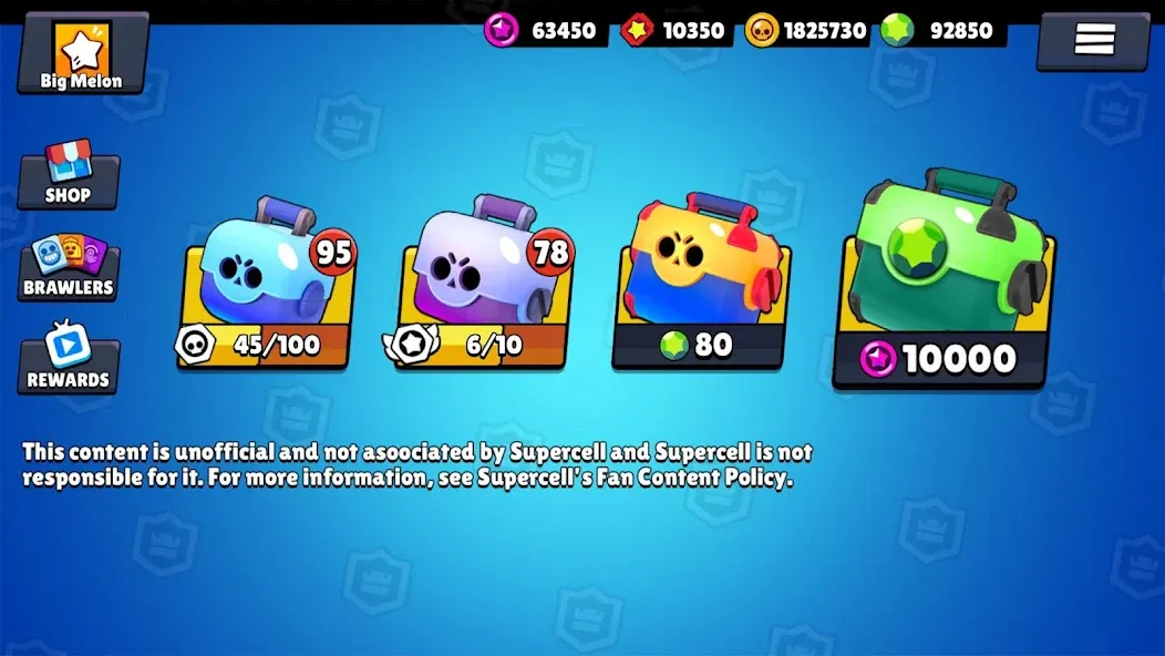 Box Simulator for Brawl Stars МОД/Взлом [Все открыто, Дополнительные деньги и Меню MOD] Screenshot 2
