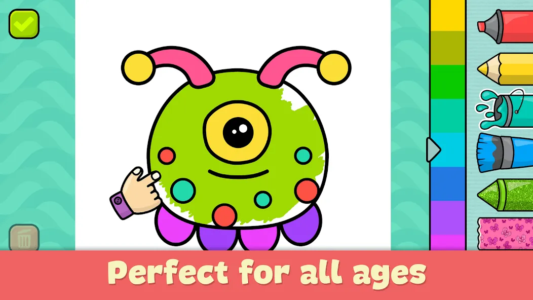 Coloring Book - Games for Kids МОД/Взлом [Много монет, Открытые уровни и Мега MOD] Screenshot 1