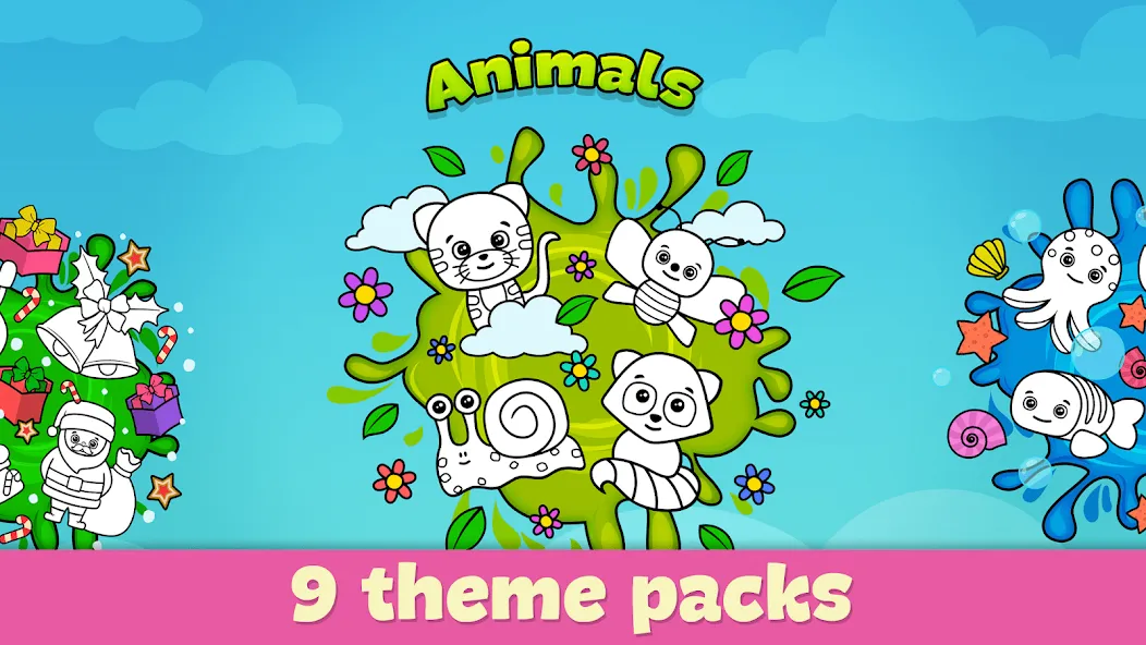 Coloring Book - Games for Kids МОД/Взлом [Много монет, Открытые уровни и Мега MOD] Screenshot 4