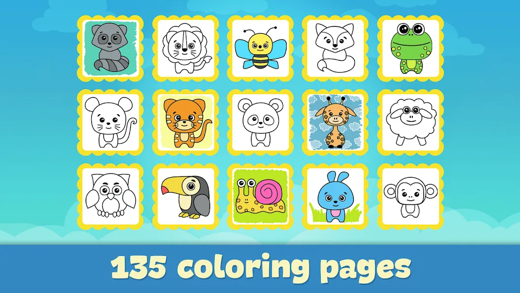 Coloring Book - Games for Kids МОД/Взлом [Много монет, Открытые уровни и Мега MOD] Screenshot 5