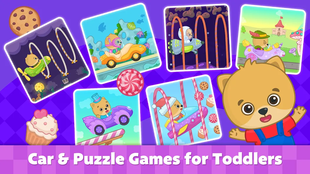 Bimi Boo Car Games for Kids МОД/Взлом [Меню, Бесконечные монеты и Открытые уровни] Screenshot 1