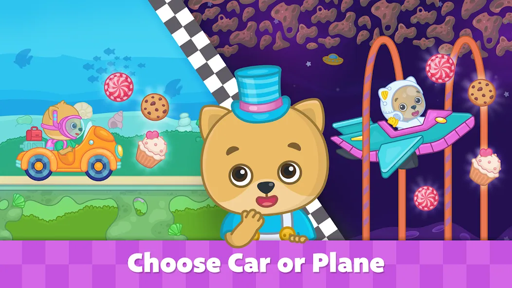 Bimi Boo Car Games for Kids МОД/Взлом [Меню, Бесконечные монеты и Открытые уровни] Screenshot 3