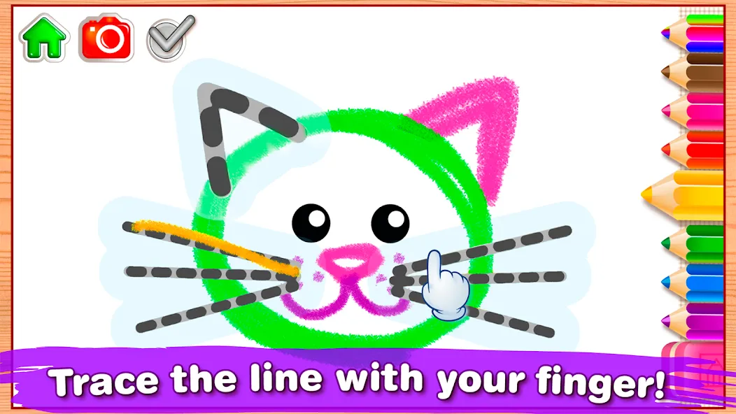 Bini Drawing for Kids Games (Бини) МОД/Взлом [Все открыто, Дополнительные деньги и Меню MOD] Screenshot 3