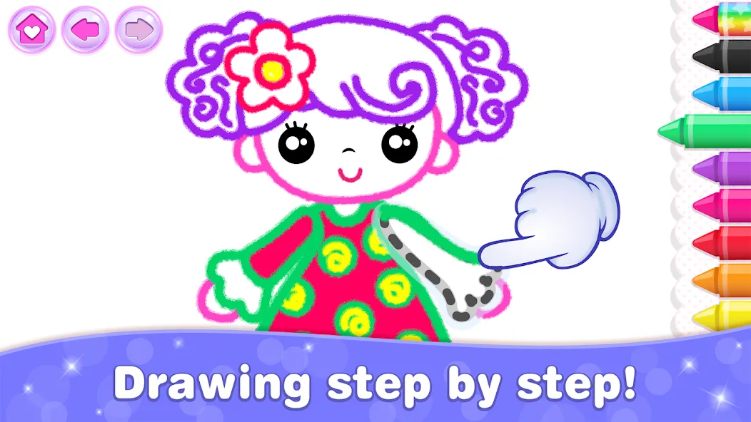 Bini Game Drawing for kids app (Бини) МОД/Взлом [Все открыто, Дополнительные деньги и Меню MOD] Screenshot 3