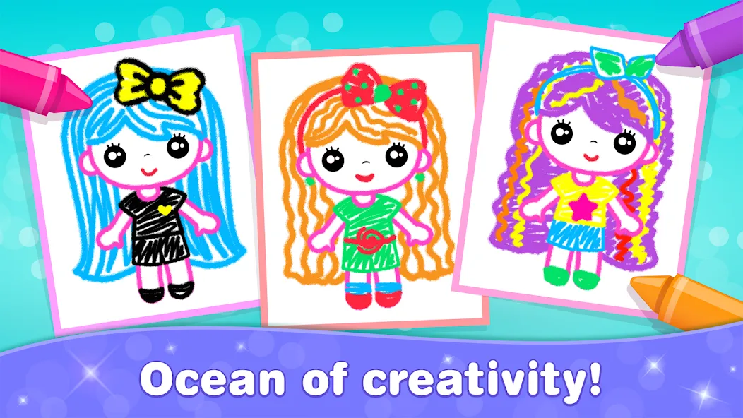 Bini Game Drawing for kids app (Бини) МОД/Взлом [Все открыто, Дополнительные деньги и Меню MOD] Screenshot 5