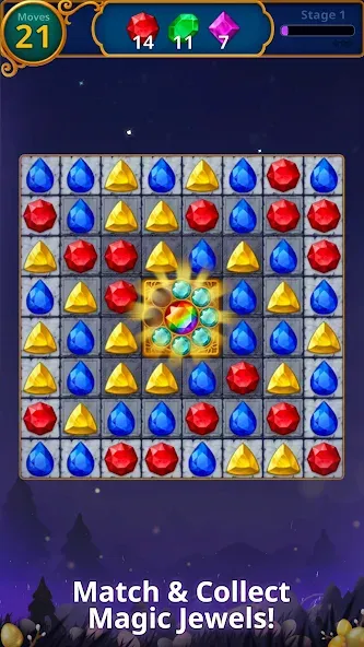 Jewels Magic: Mystery Match3 (Джуэлс Мэджик) МОД/Взлом [Деньги, Монеты и Меню MOD] Screenshot 1
