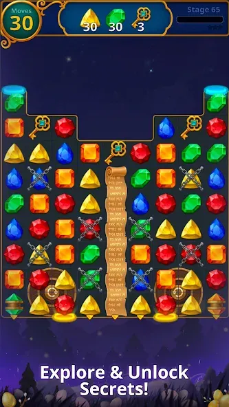 Jewels Magic: Mystery Match3 (Джуэлс Мэджик) МОД/Взлом [Деньги, Монеты и Меню MOD] Screenshot 3