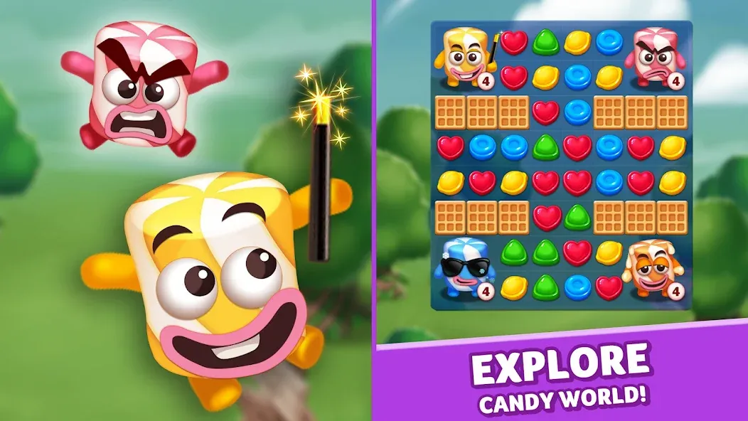 Lollipop & Marshmallow Match3 МОД/Взлом [Бесконечные деньги, Монеты и Мега MOD] Screenshot 1