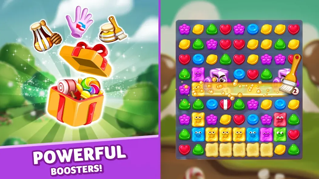 Lollipop & Marshmallow Match3 МОД/Взлом [Бесконечные деньги, Монеты и Мега MOD] Screenshot 2