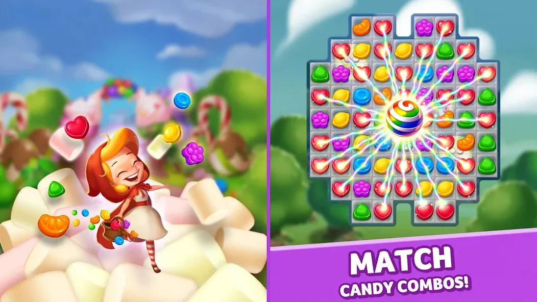 Lollipop & Marshmallow Match3 МОД/Взлом [Бесконечные деньги, Монеты и Мега MOD] Screenshot 5