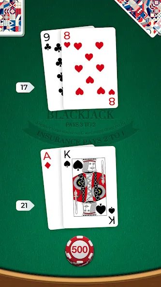 Blackjack (Блэкджек) МОД/Взлом [Меню, Бесконечные монеты и Открытые уровни] Screenshot 1